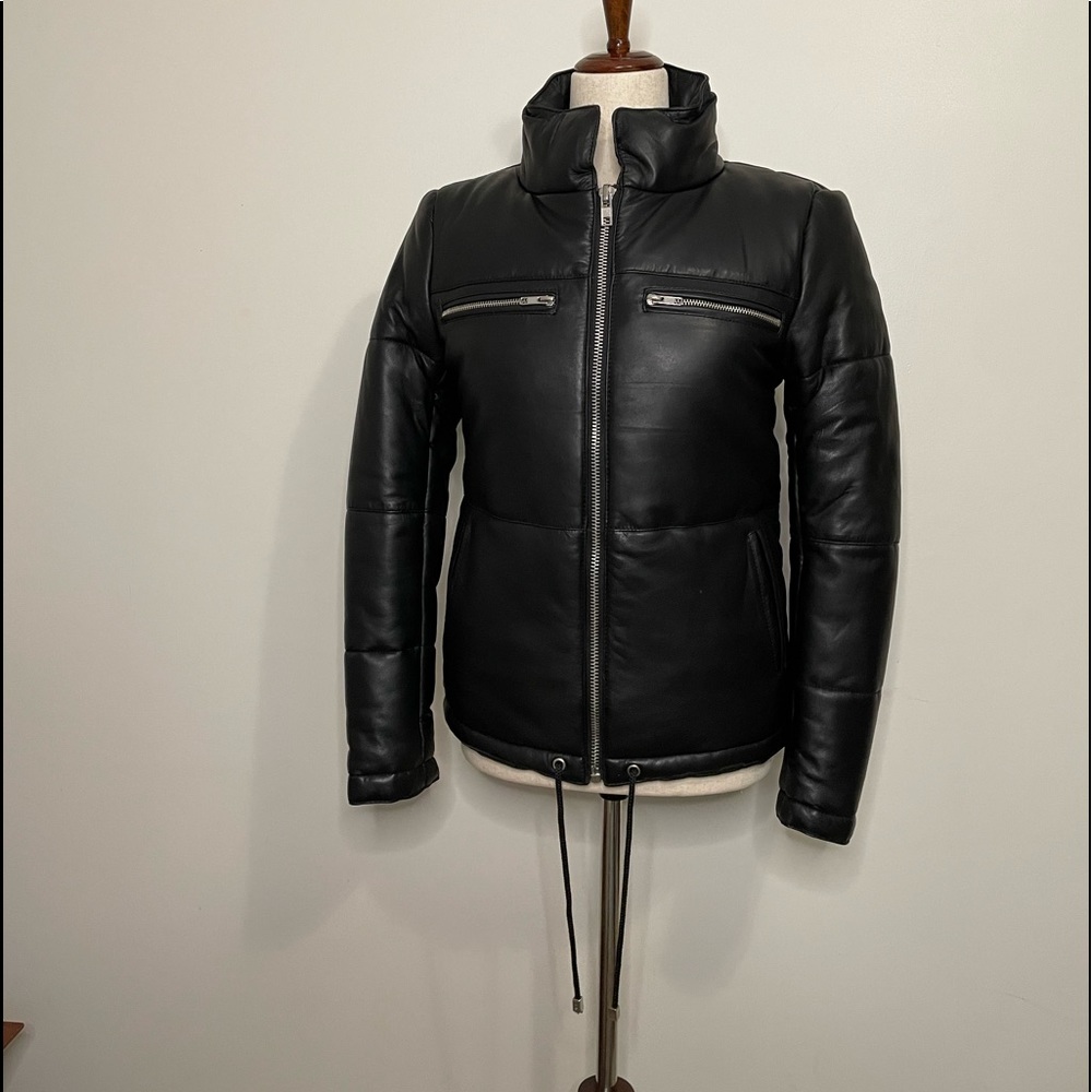 WALTER BAKER Leather Puffer Jacket